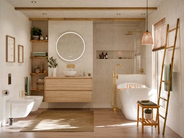 baño moderno con bañera exenta