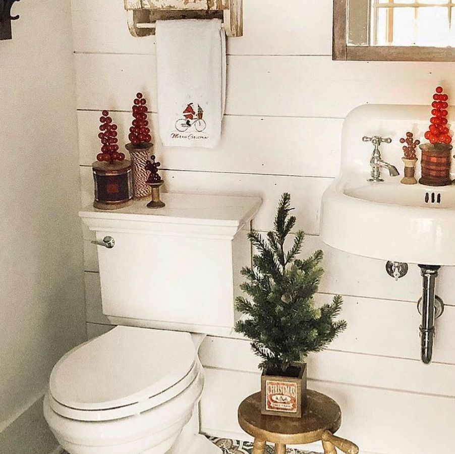 30 Ideas para decorar el cuarto de baño en Navidad