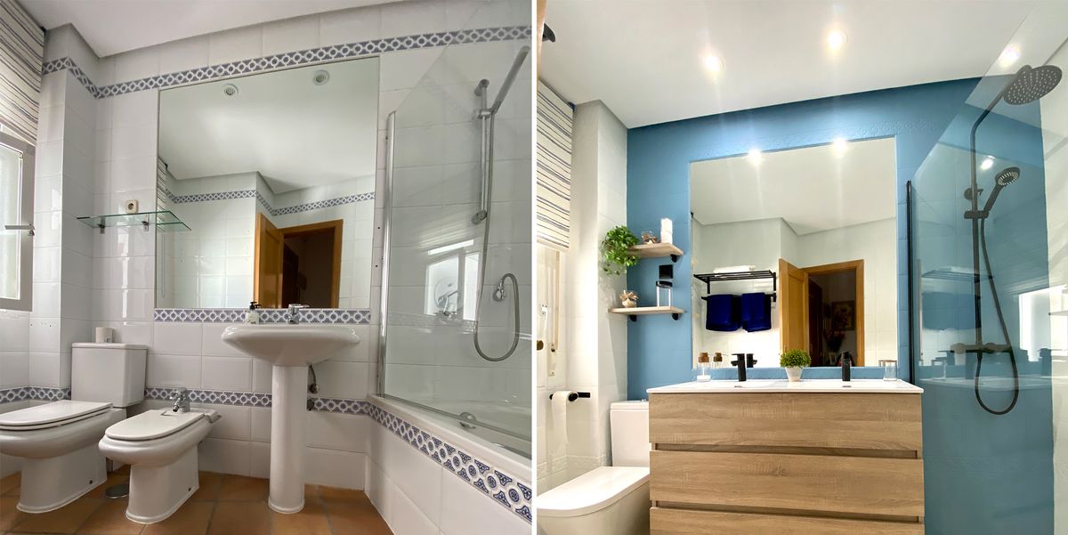 Cómo pintar azulejos baño antes y después?
