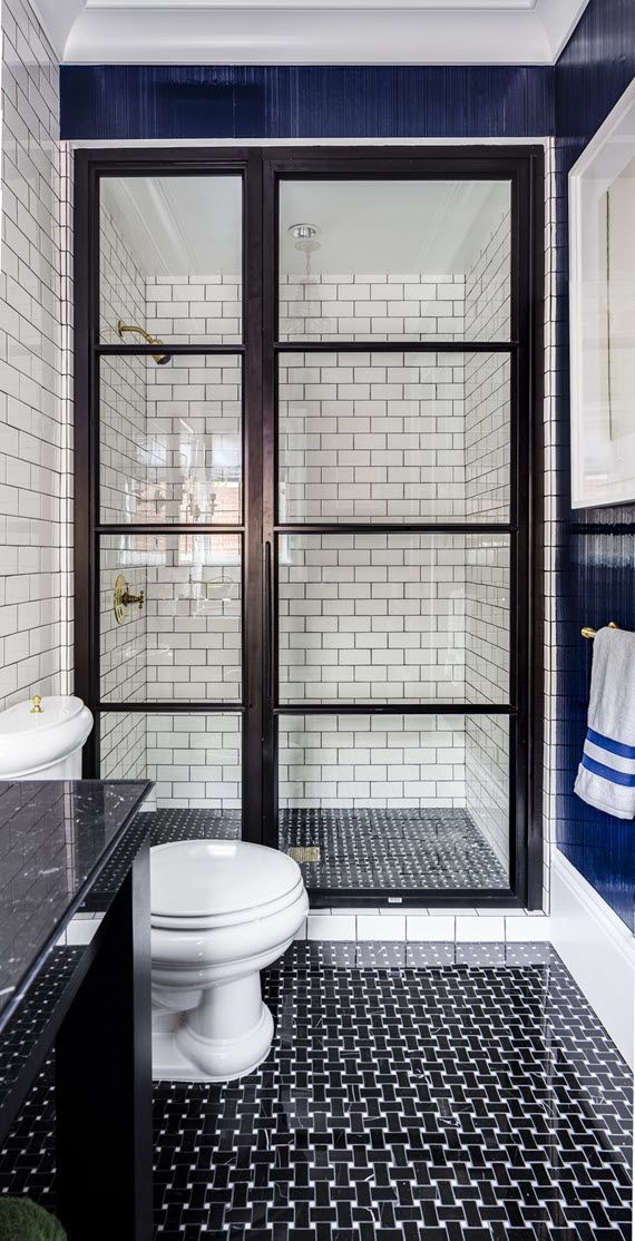 Ideas para un baño blanco y negro