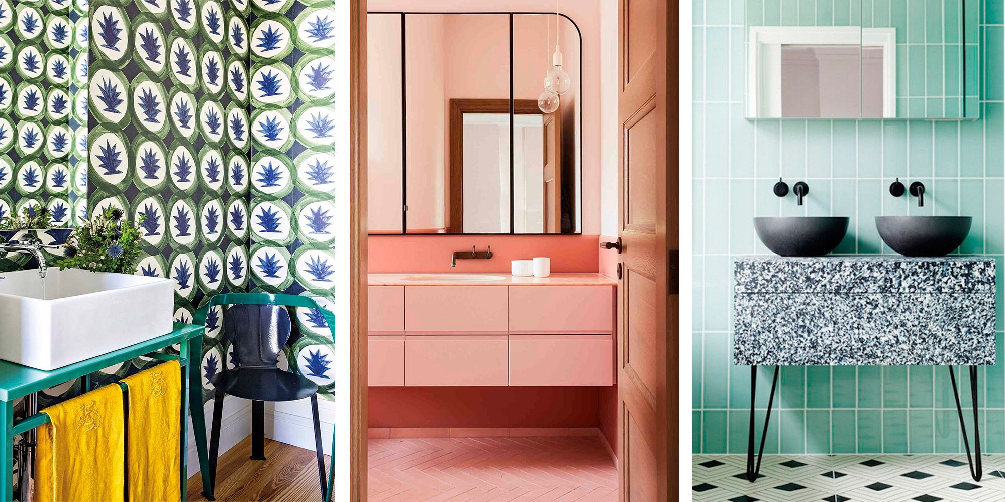 Ideas de decoración para baños modernos con espejos redondos