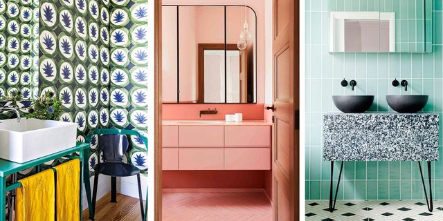 25 ideas para decorar baños de colores muy modernos