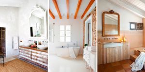 Baños de estilo rústico y moderno