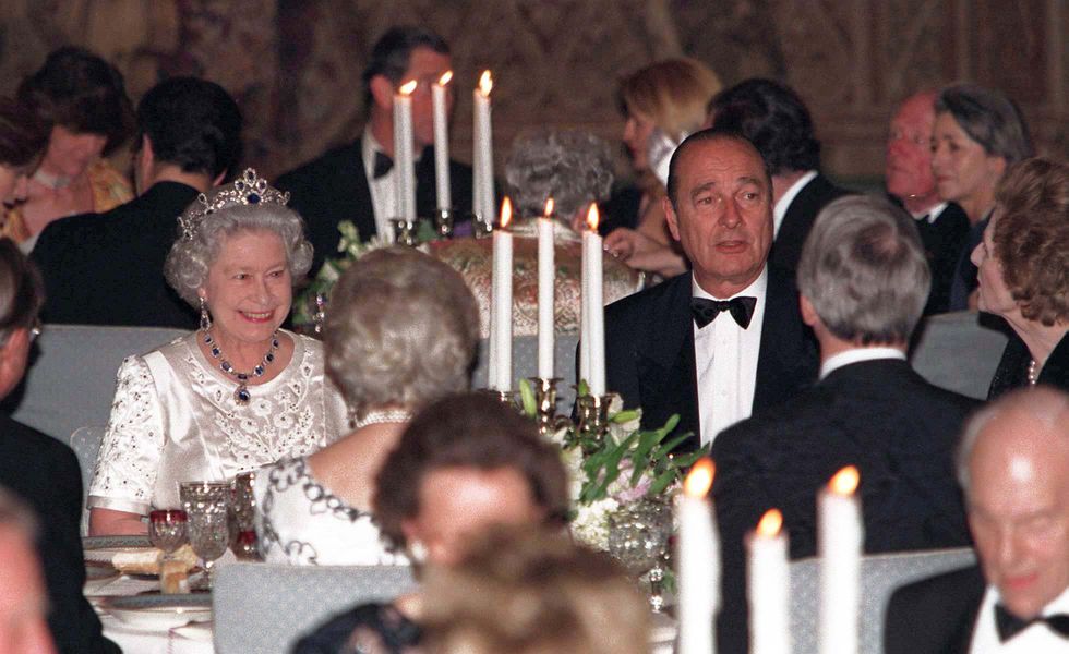 Queen And Chirac At Banquet