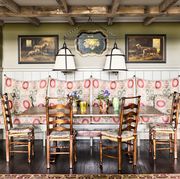 built in banquette with country chic style