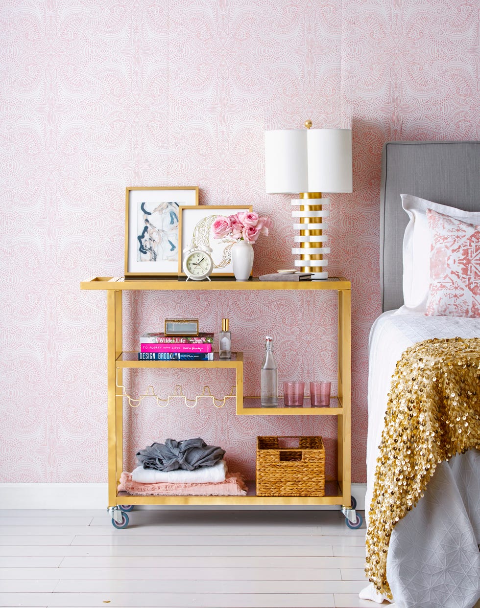 bar cart guest bedroom