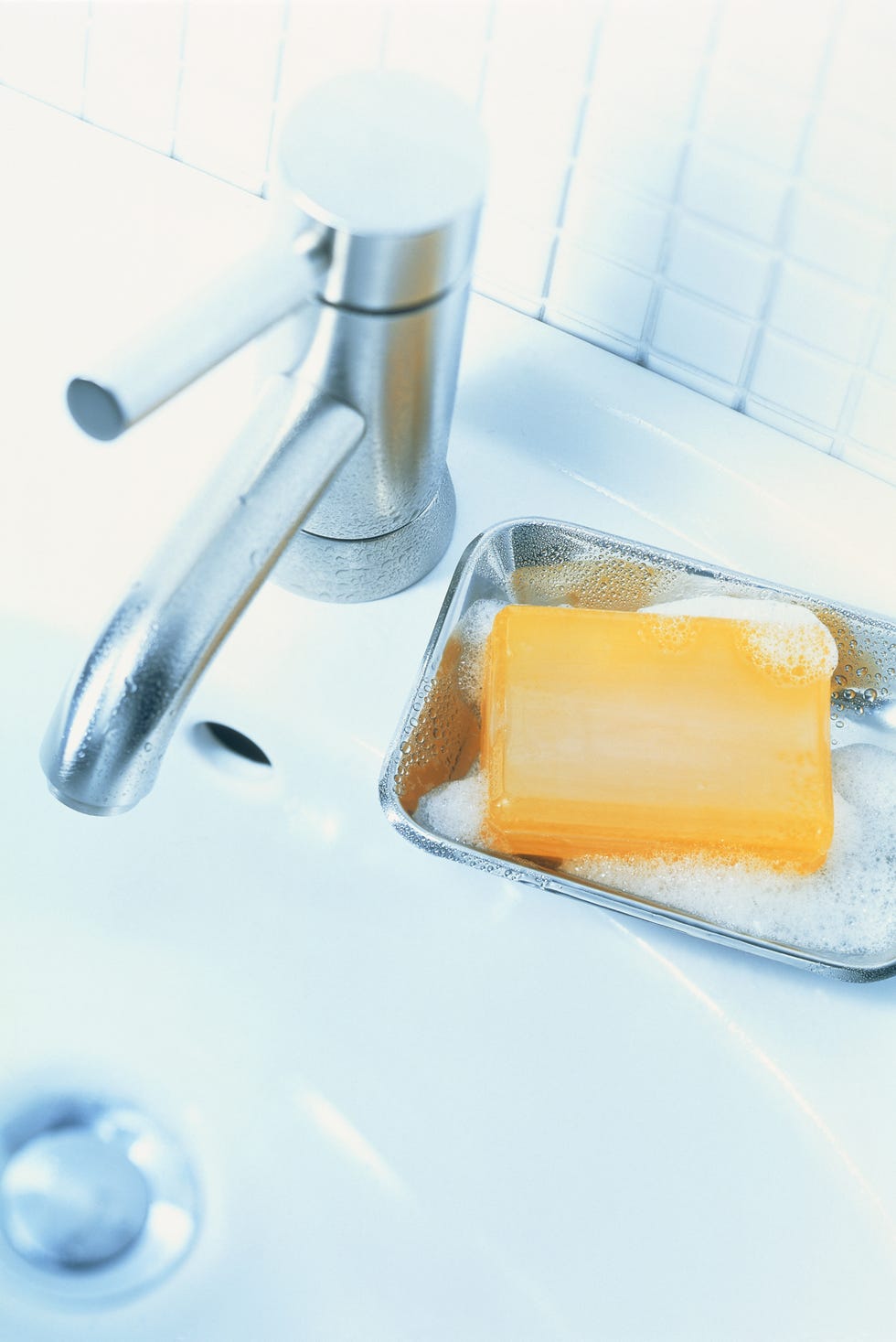 Bar of soap at washbasin