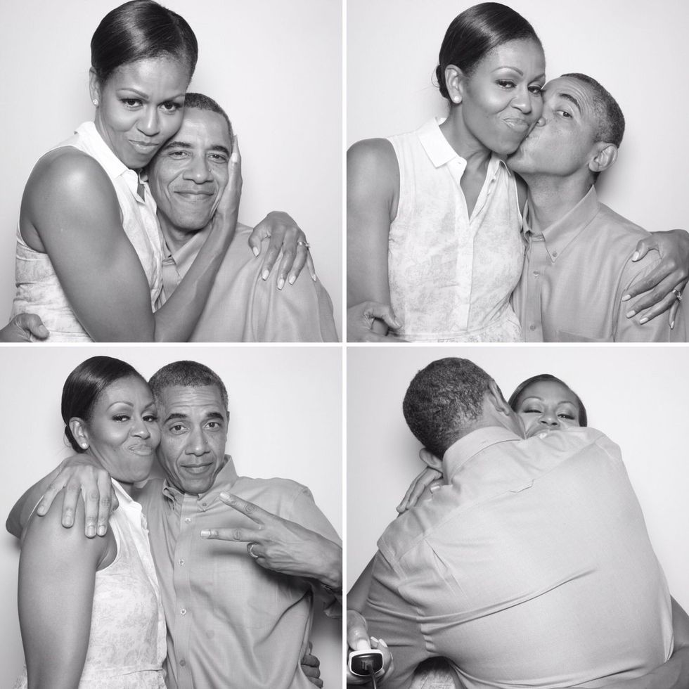 Barack and Michelle Obama Photo Booth Pictures