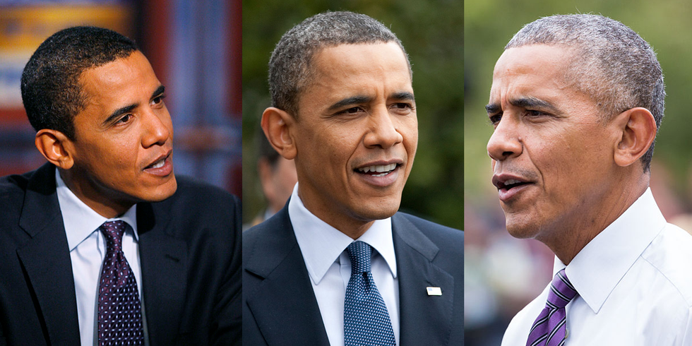 barack obama gray hair throughout the year
