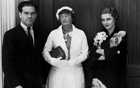 Barbara Stanwyck: Barbara Stanwyck (right) poses alongside director Frank Capra (left) and Grace Zaring Stone, author of The Bitter Tea of General Yen. The novel was adapted into a film starring Stanwyck and directed by Capra. (A LIFE OF BARBARA STANWYCK Steel-True 1907-1940 by Victoria Wilson)