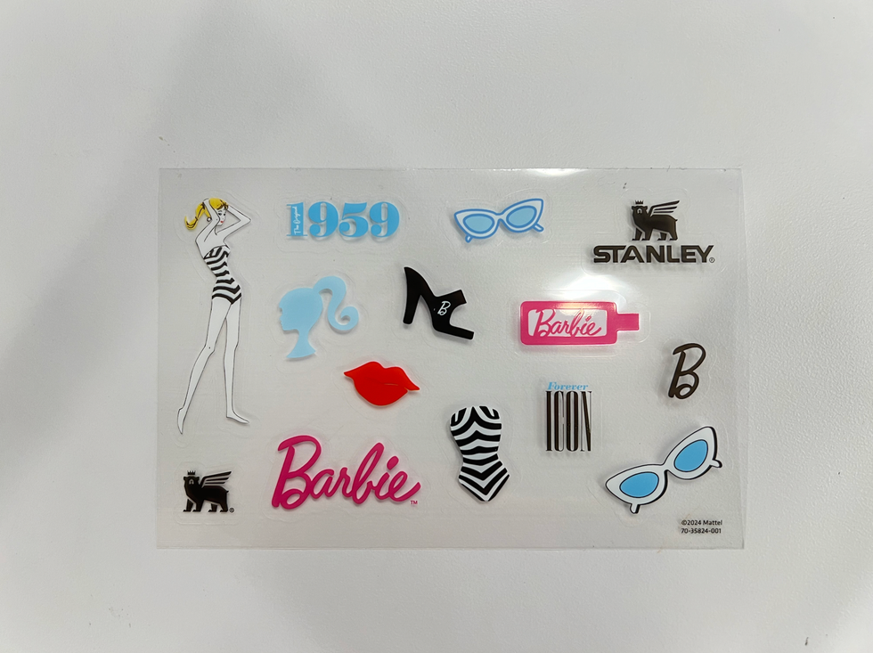stanley x barbie collab stickers