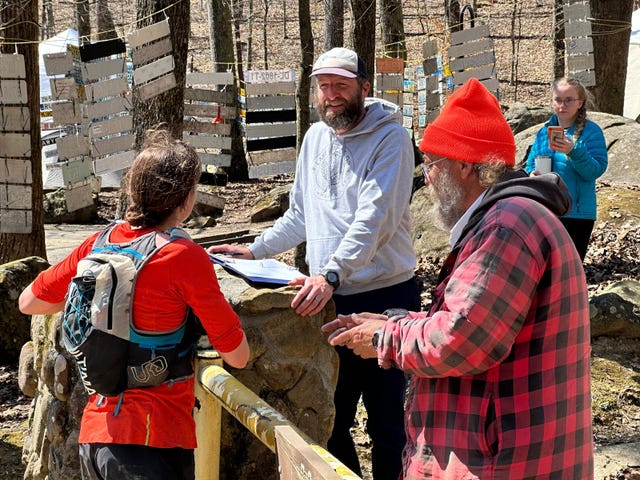 a group of people standing outside