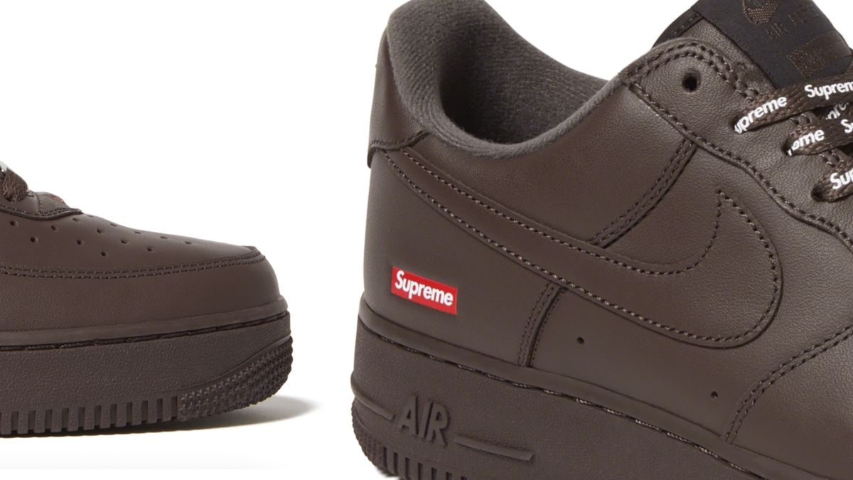 Finally, the Supreme x Nike Air Force 1 Baroque Brown Is