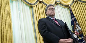 nytvirus  president donald trump with attorney general william barr, make remarks before signsing an executive order in the oval office that will punish facebook, google and twitter for the way they police content online, thursday, may 28, 2020  photo by doug millsthe new york times
