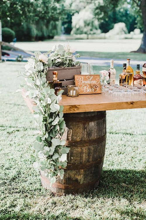 barrel outdoor bar rustic wedding