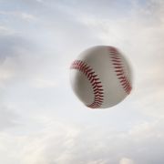 Baseball flying through the air