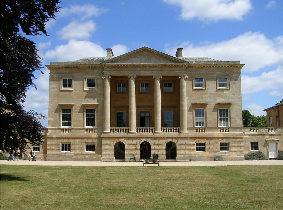 a large building with columns