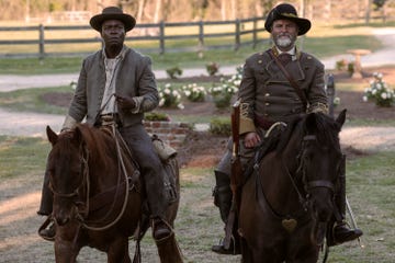 david oyelowo as bass reeves and shea whigham as george reeves in lawmen bass reeves, episode 1, season 1, streaming on paramount, 2023 photo credit lauren smithparamount