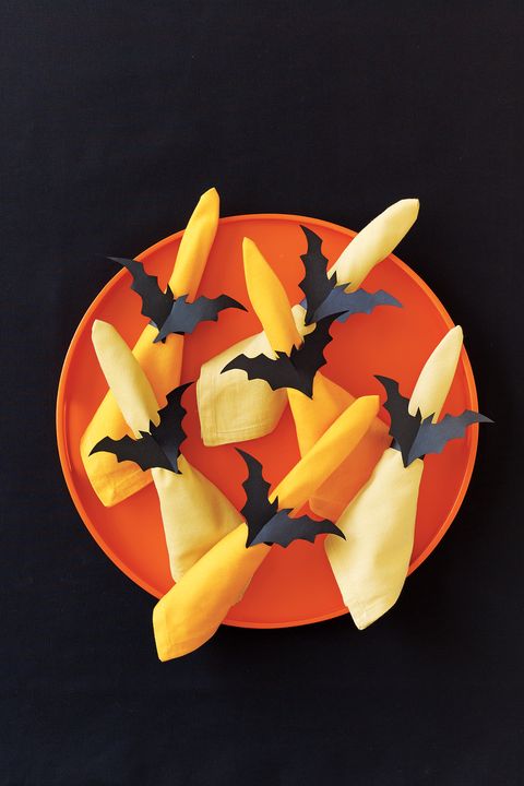 halloween party ideas bat napkins rings
