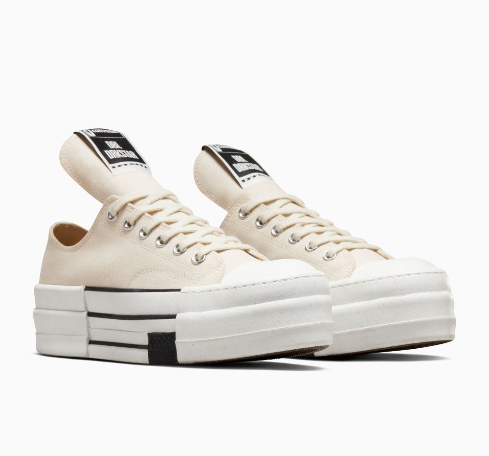 CONVERSE x RICK OWENS DRKSHDW聯名出新款！帆布球鞋增高厚底，象牙