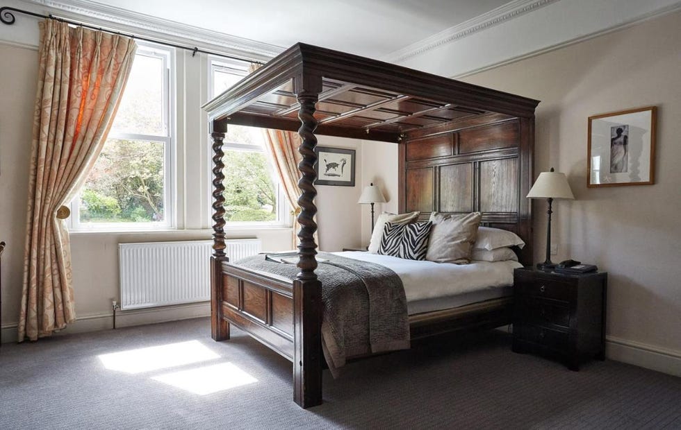 a bed with a canopy