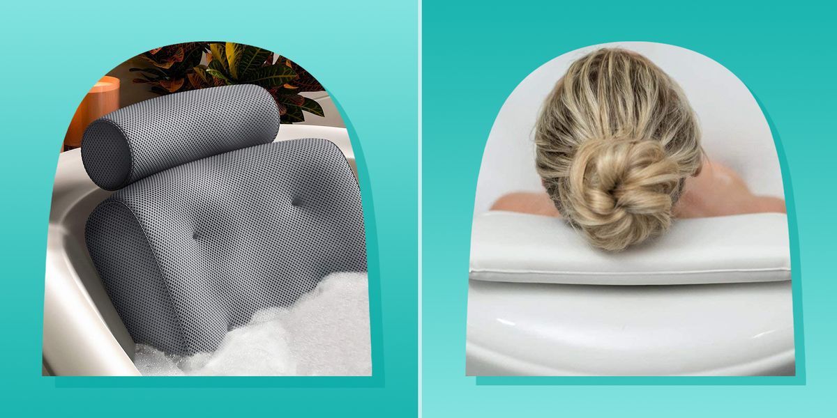 Idle Hippo Bath Pillow Bathtub Pillow, Bath Pillows for Tub Neck and Back  Support with 6 Non-Slip Suction Cups, Ergonomic Bath Tub Pillow Headrest