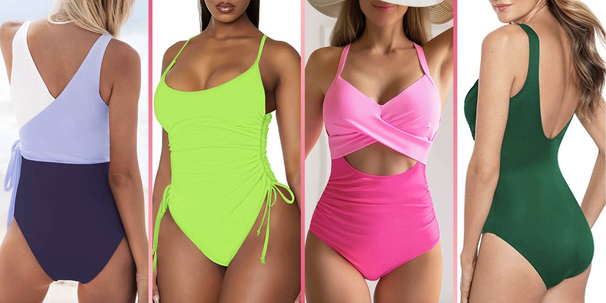 Holipick Pink Striped High Neck Tankini Top Bathing Suit Tops for Women  Tummy Control Tank Tops Swimsuits S