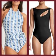 assortment of one piece bathing suits