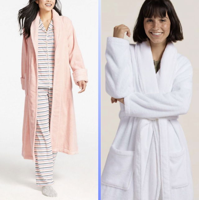 Women's long robe - organic cotton french terry