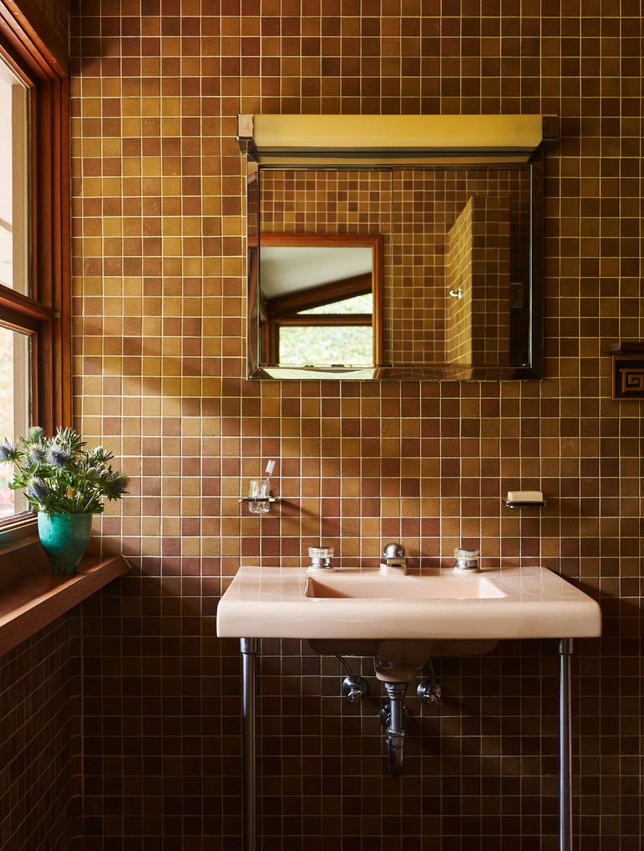 brown bathroom tiles