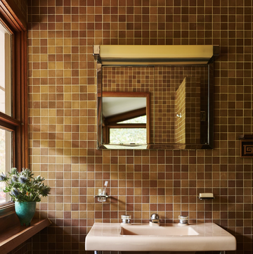 brown bathroom tiles
