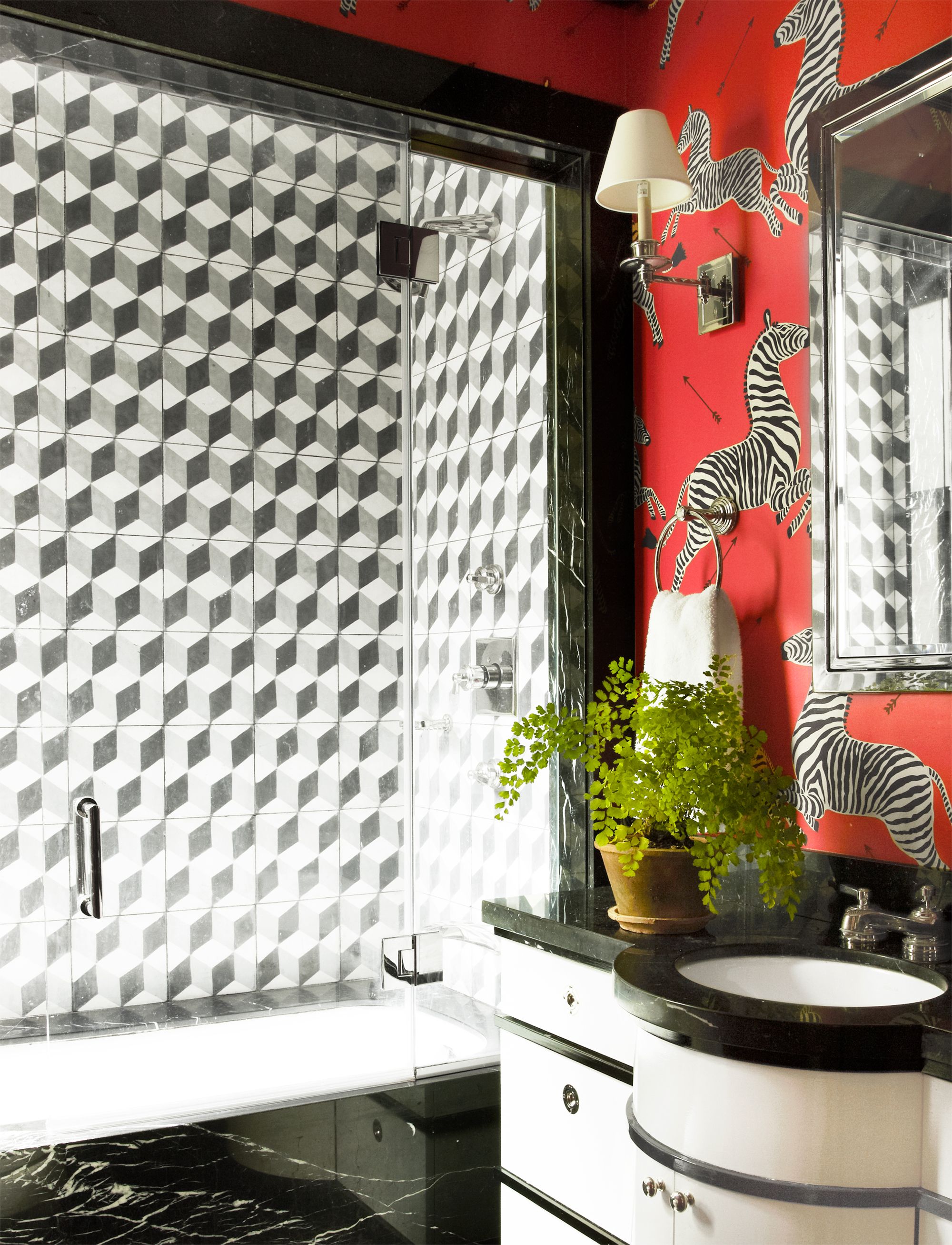 Space of the Week Floral Wallpaper Becomes the Defining Feature of a  Formerly Bland Bathroom