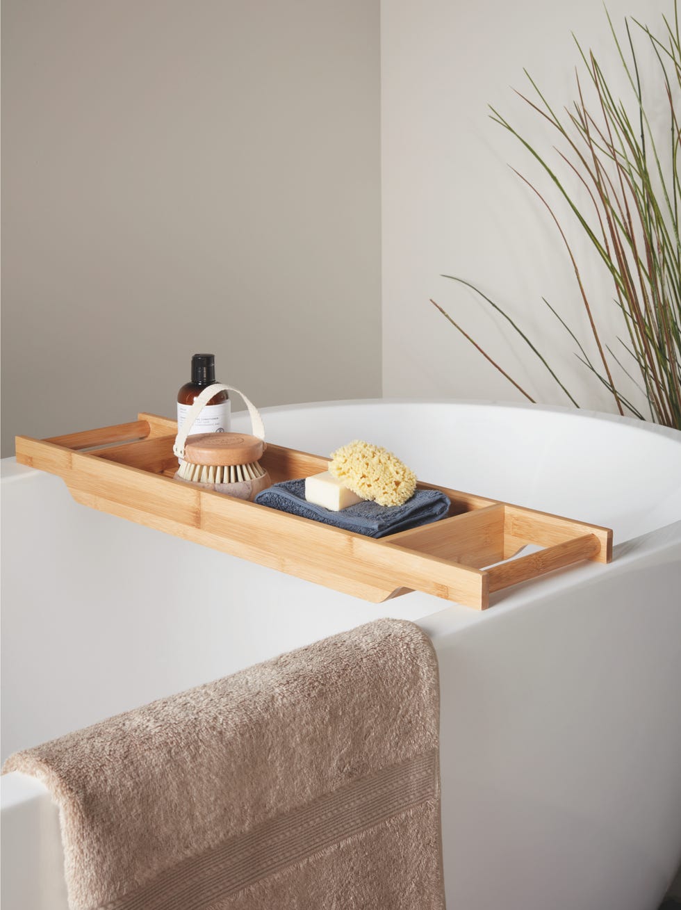 Bamboo shower Shelves - Bamboo Buddy Bathtub A unique