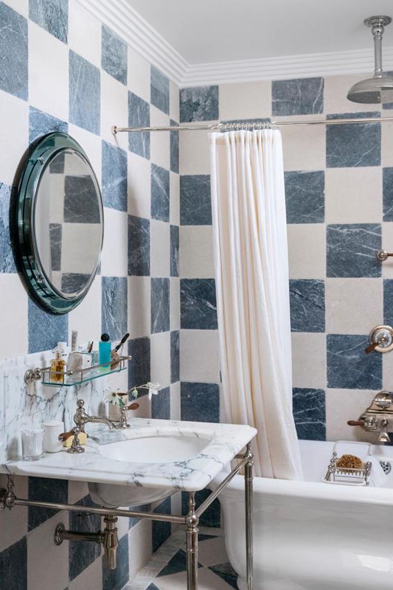 marble bathroom with sotrage ideas