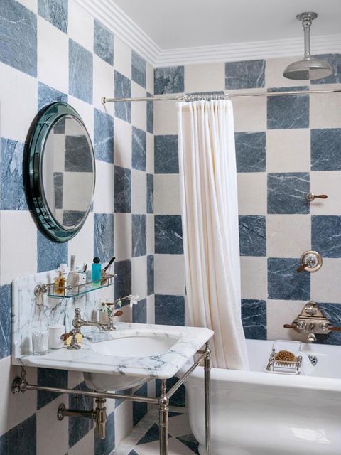 marble bathroom with sotrage ideas