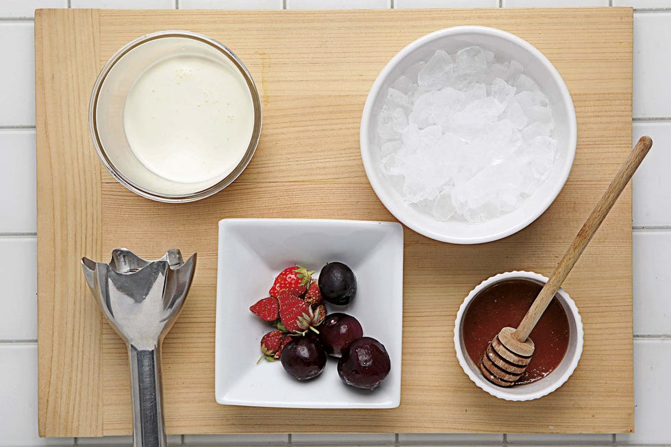 Batido de frutos rojos por capas: Paso 3