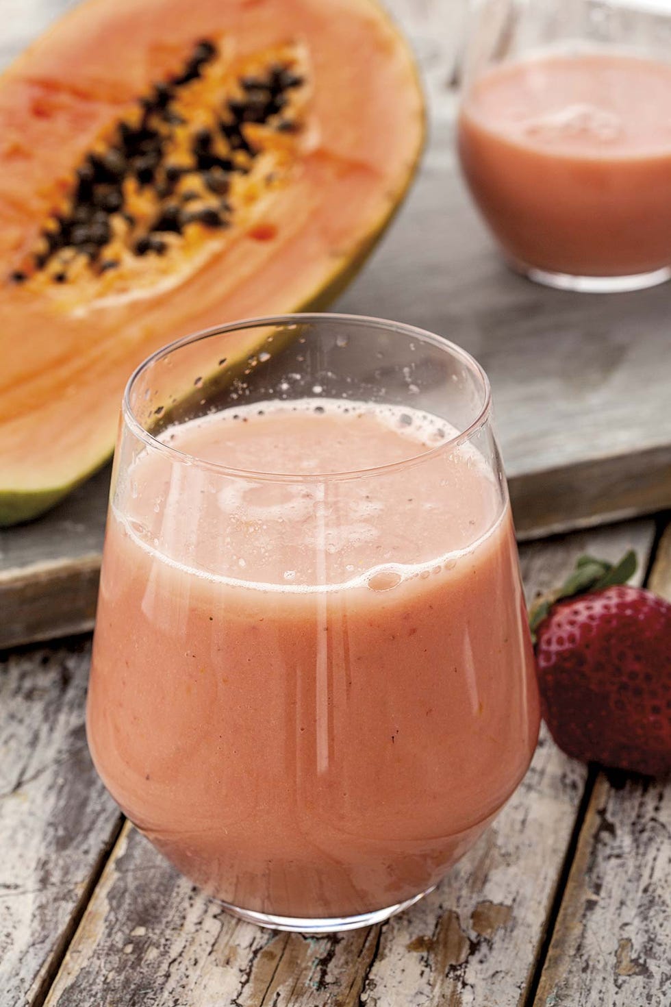 batido de papaya y fresas