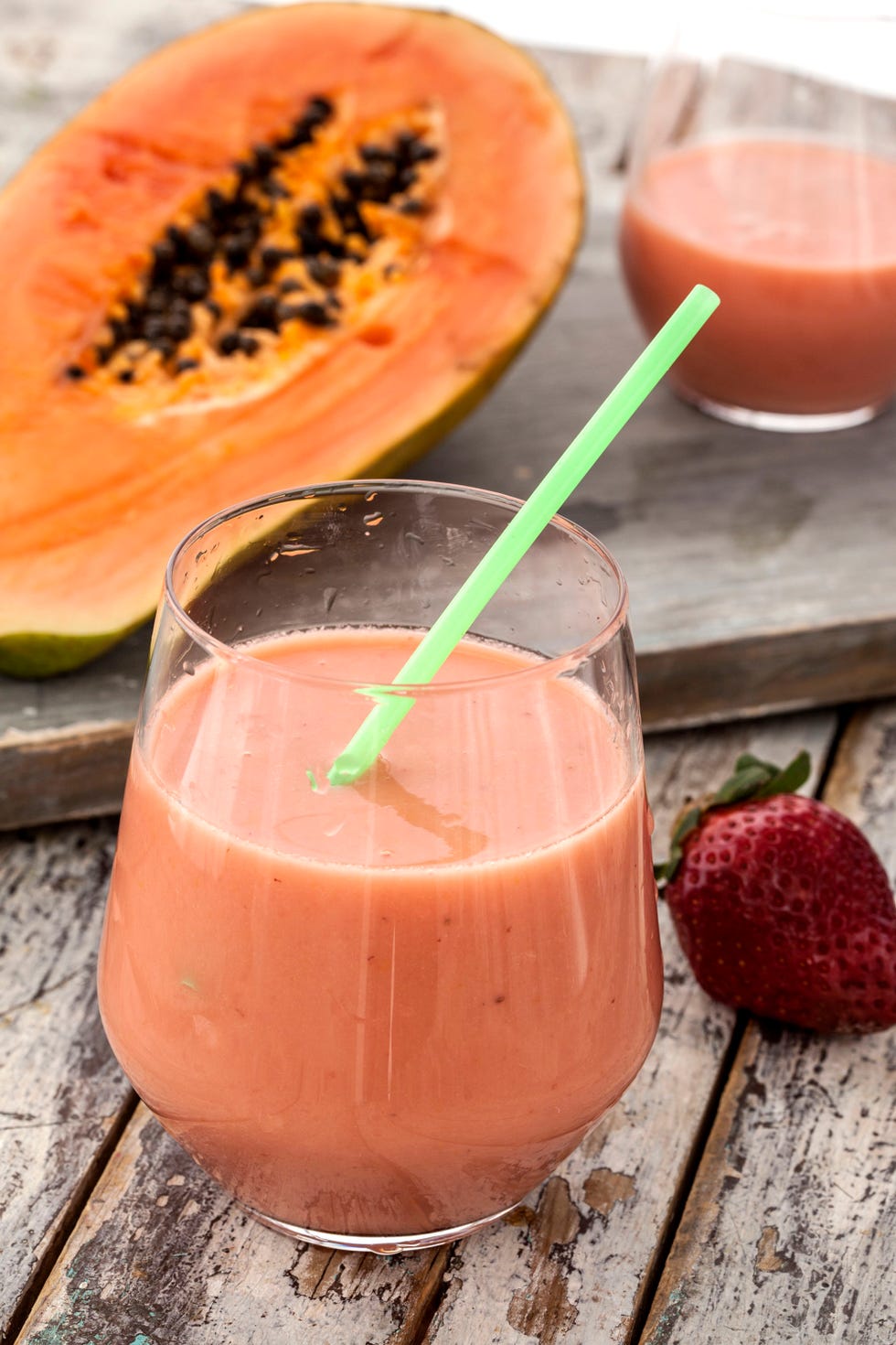 batido de papaya y fresa