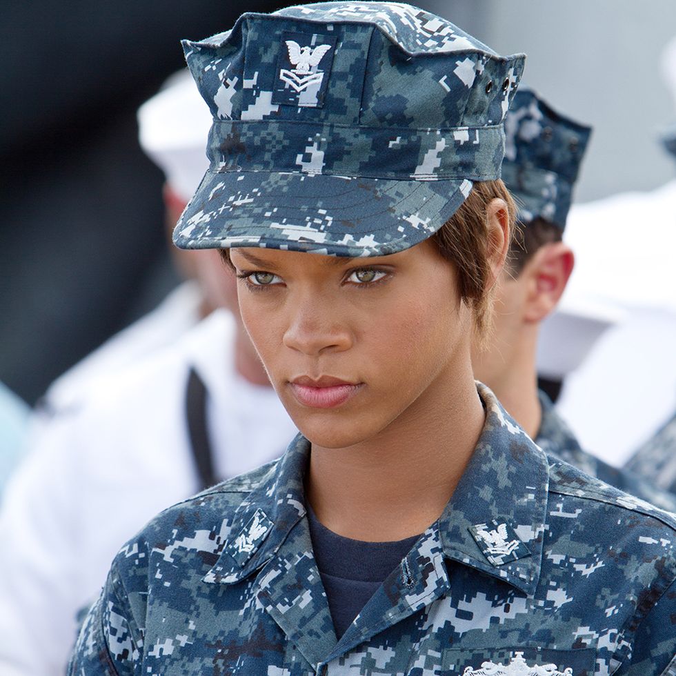 rihanna in a military uniform