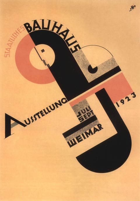 unspecified   january 23  poster of the exhibition of the bauhaus in weimar in 1923 by joost schmidt  photo by apicgetty images