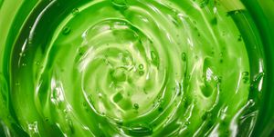 aloe vera cosmetic gel gel texture with bubbles on an isolated white background the concept of natural cosmetics close up, macro