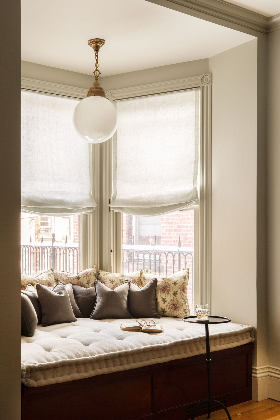 bay window with bench