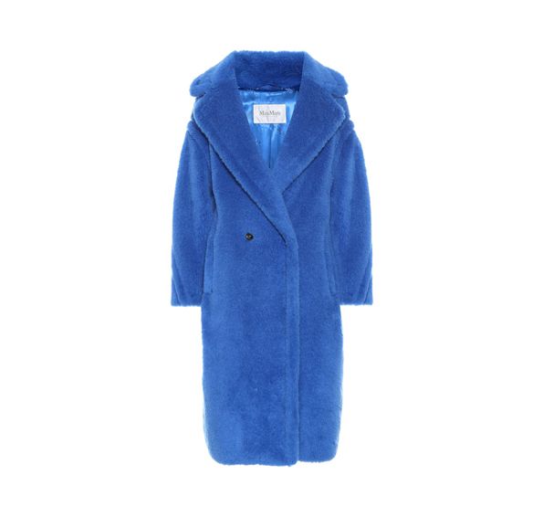 Clothing, Blue, Cobalt blue, Outerwear, Robe, Coat, Sleeve, Electric blue, Fur, Hood, 