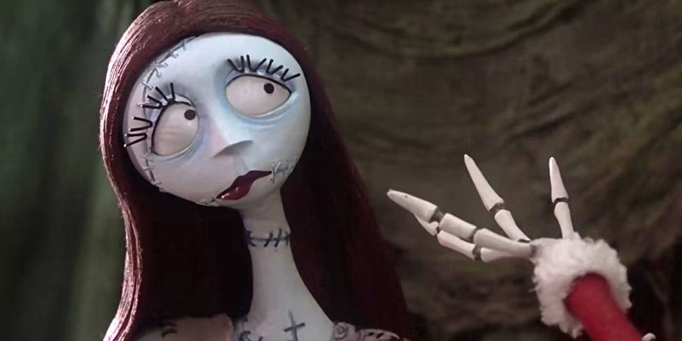 sally looks forlorn in a scene from the nightmare before christmas she also has stitches on her face