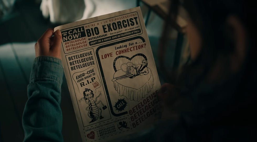 a flier for betelgeuse's services in beetlejuice beetlejuice