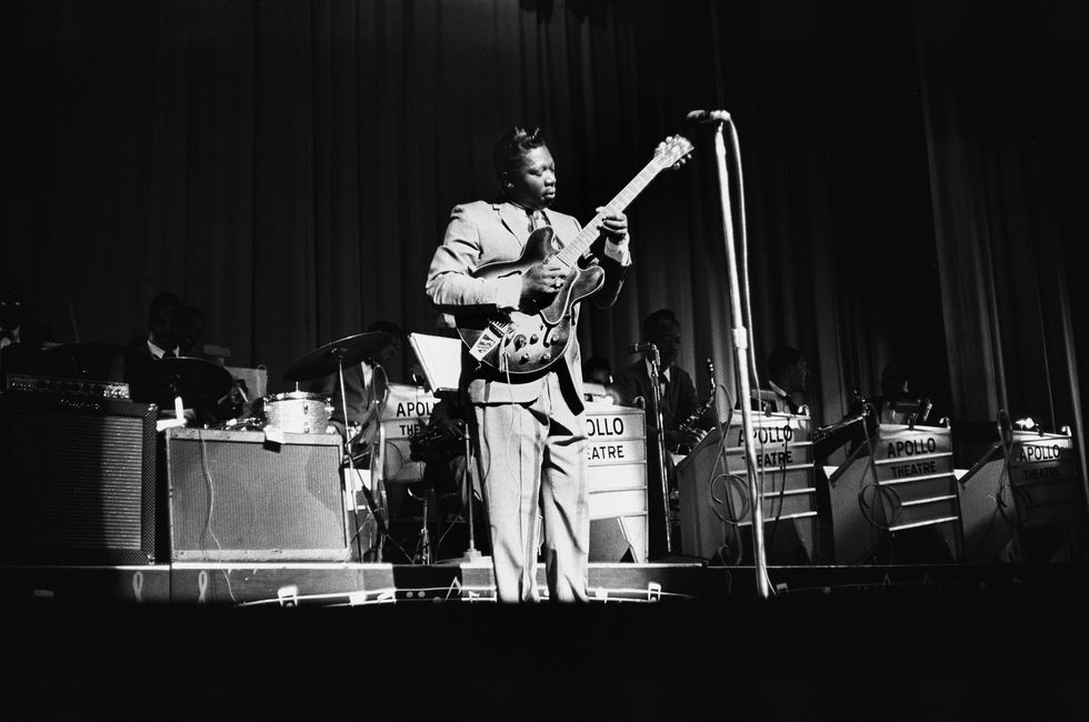 B.B. King performing with Lucille at the Apollo Theater in Harlem, New York