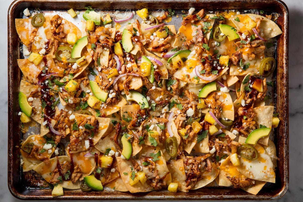 Cheesy BBQ Chicken Zucchini Nachos - Oh Sweet Basil