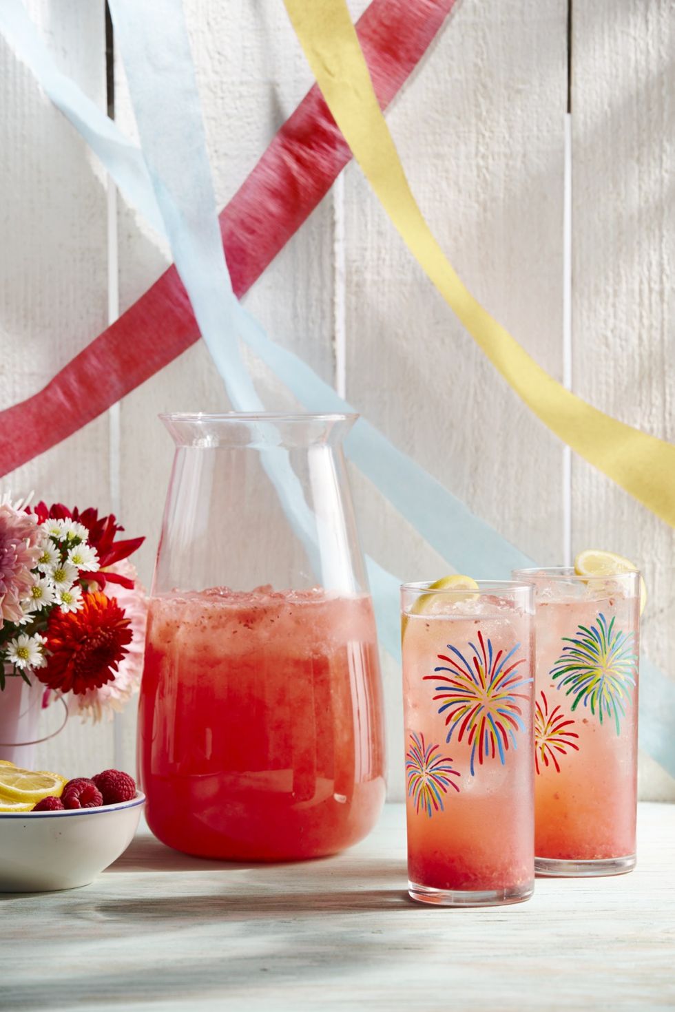 bbq party raspberry and lemon rose sparkler