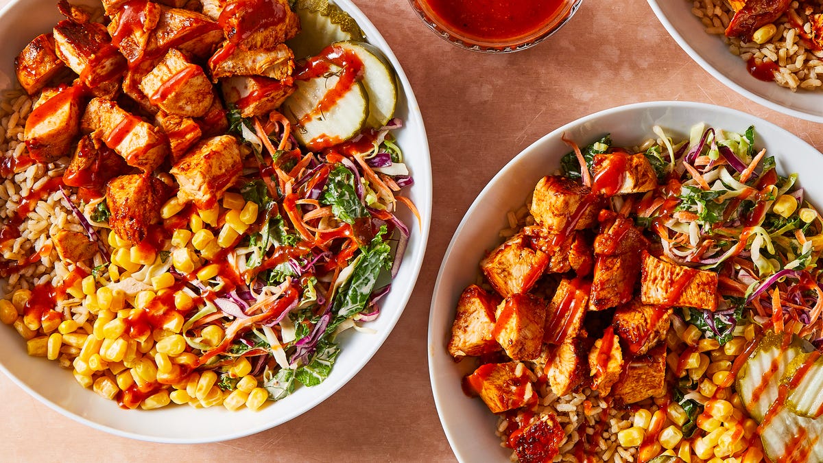 Video player poster image preview for BBQ Protein Bowls Are The Healthy Summer Dinner Of Our Dreams