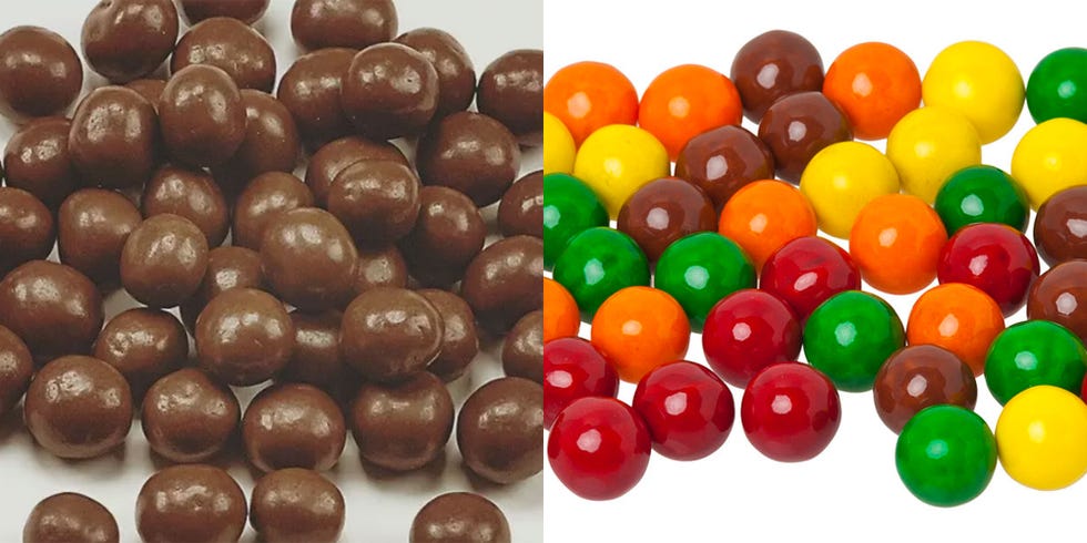 Food, Chocolate, Sweetness, Snack, Confectionery, Chocolate-coated peanut, Bead, Fruit, Plant, Bonbon, 